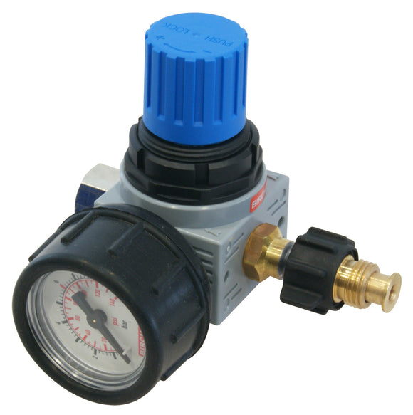Pressure regulator with pressure gauge, 0 to 10 bar